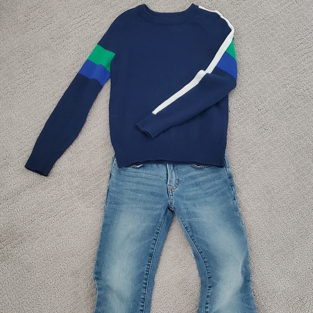 Gap Kids colorblock sweater in navy, Boys' M
